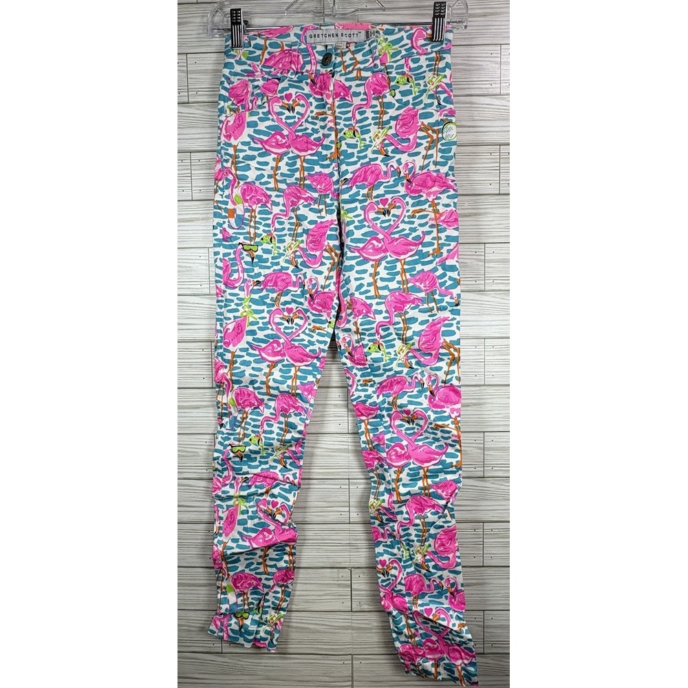 Gretchen Scott Designs Pink Flamingo Print Capris